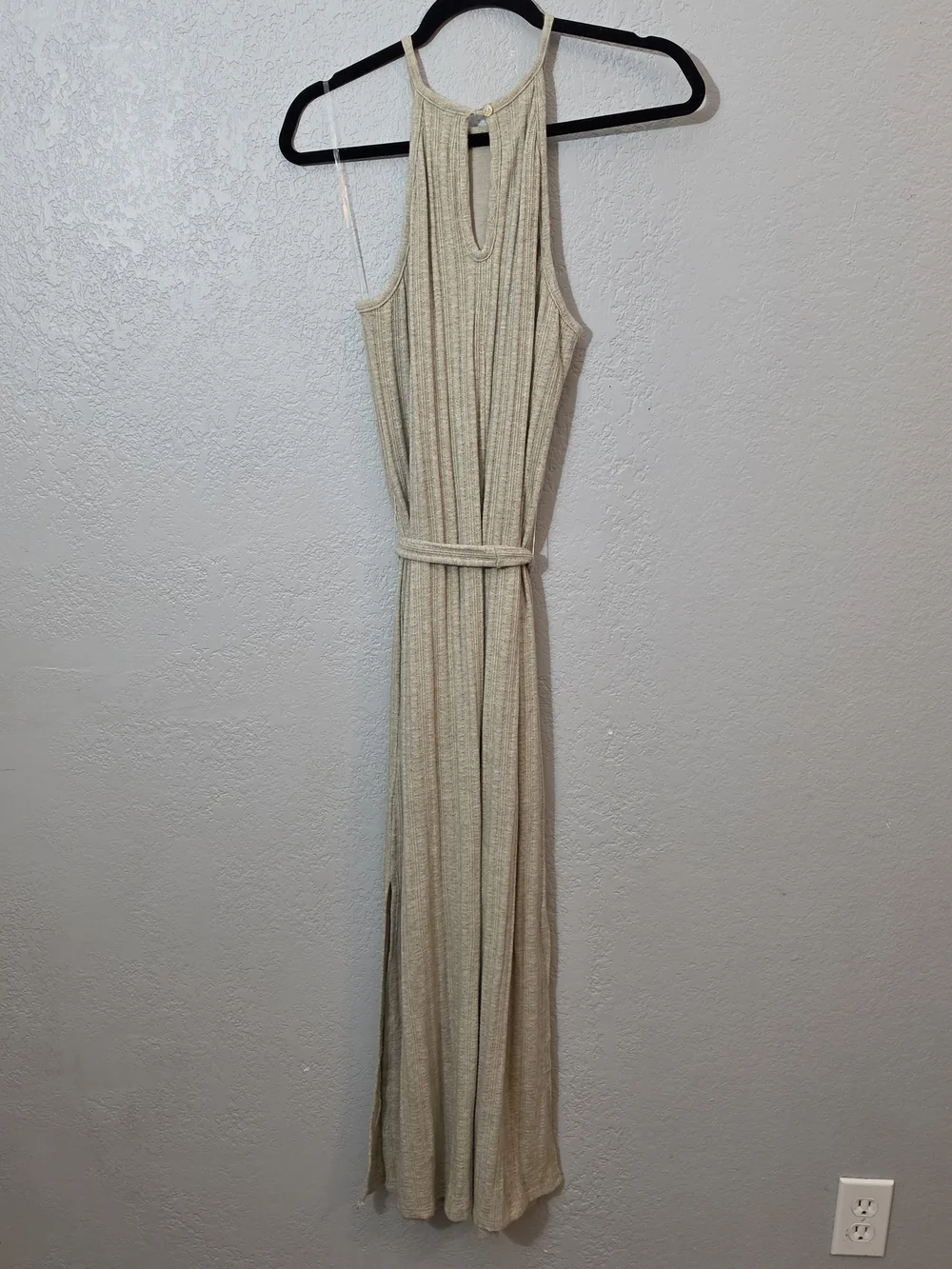 NWT Anthropologie/Amadi Caroline Knit Halter Maxi Dress In Oatmeal Womens M - Picture 13 of 16